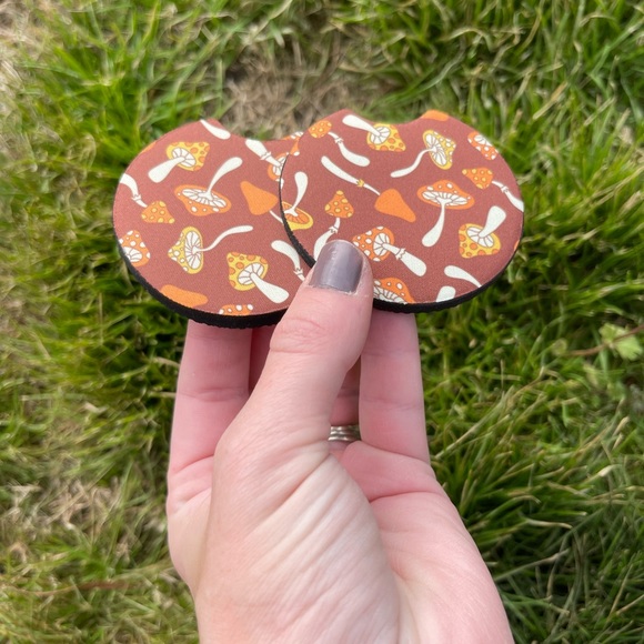 Groovy Mushroom Car Coaster Set | Car Accessories - Picture 2 of 11